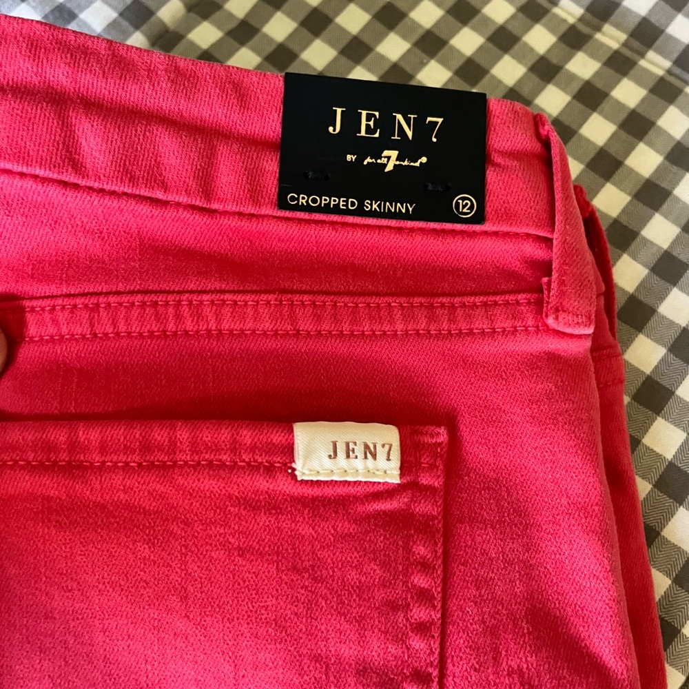 Jen 7, for all mankind, cropped skinny size 12 red